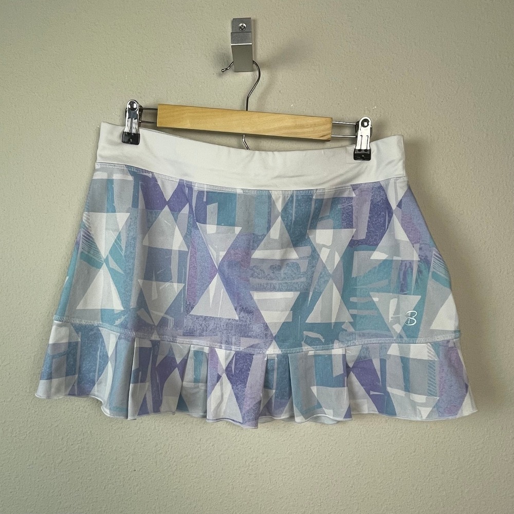 Sofibellaβ Geometric Print Athletic Skort Womens Large Purple Blue Tenniscore